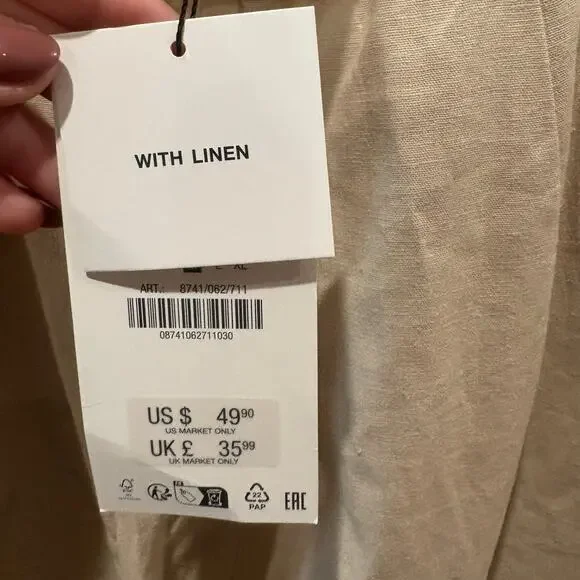 NWT Zara‎ Linen Blend Corset Dress Size Medium - Picture 10 of 15